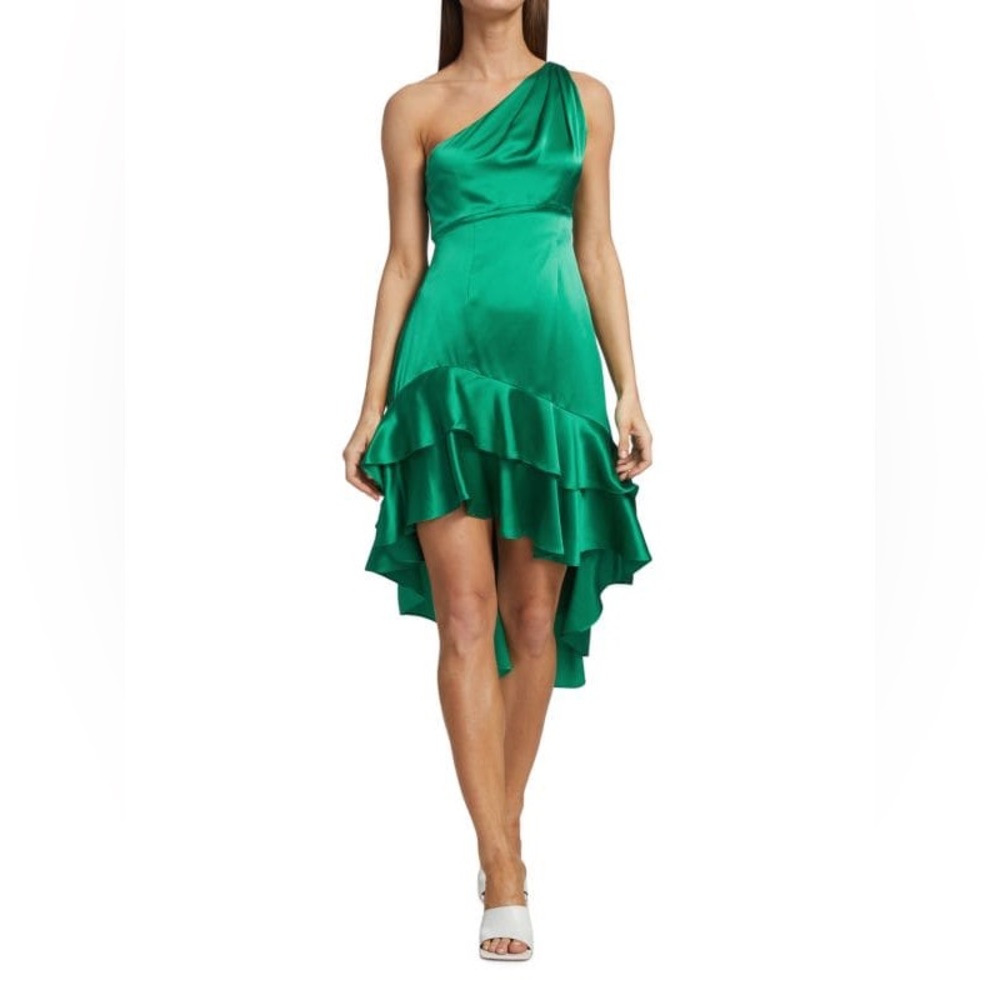 [Cinq a Sept] one shoulder Colina satin cocktail dress